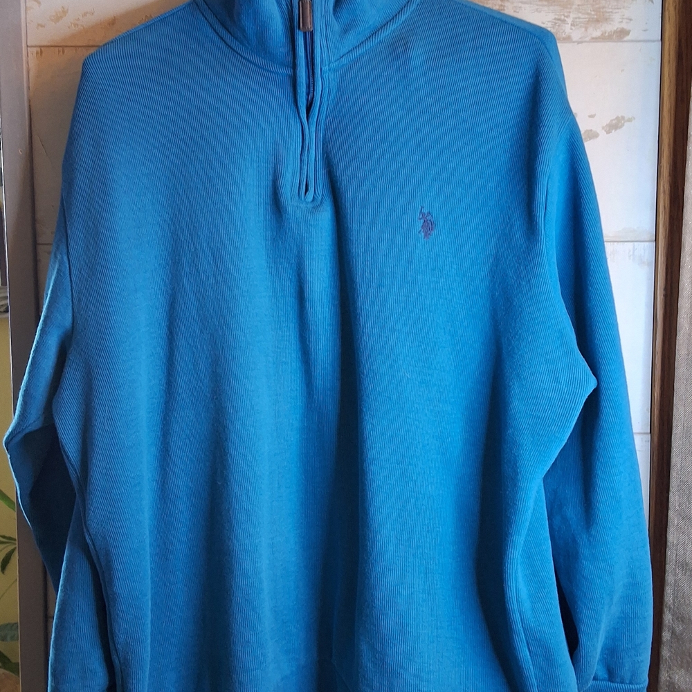 U.S. Polo Assn. Navy and Teal Pullover